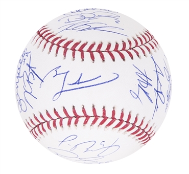 2016 Chicago Cubs Team Signed OML Manfred World Series Baseball With 23 Signatures (Fanatics & Schwartz)
